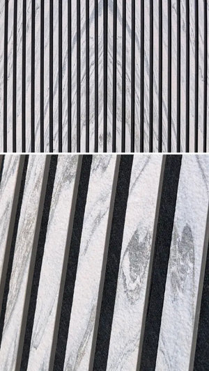Set Bookmatching da 6 pannelli acustici Slate-Lite ARCTIC WHITE, 240 × 60 cm
