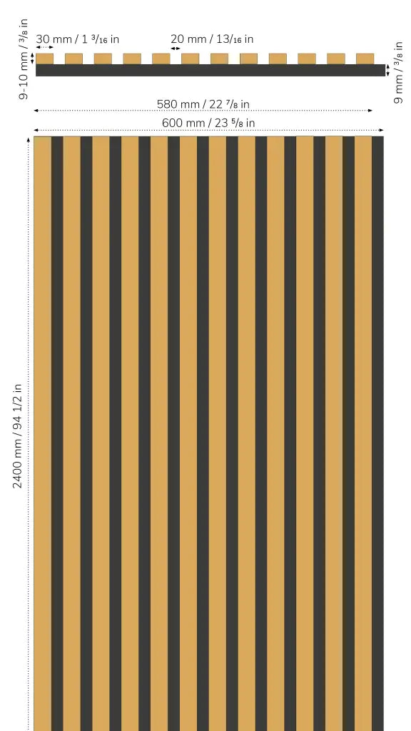 Set Bookmatching da 6 pannelli acustici Slate-Lite ARCTIC WHITE, 240 × 60 cm